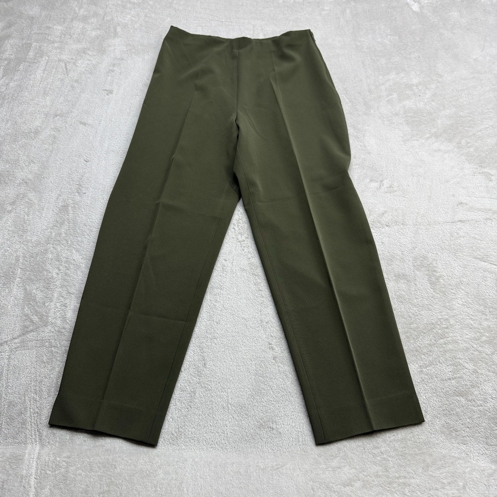 Vintage Lior Paris Sasha Dress Pants Women 4 Olive Side Zip Straight France Made